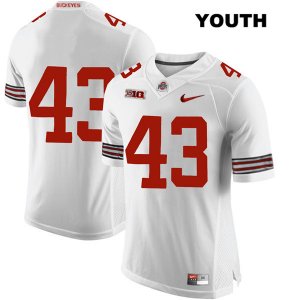 Youth NCAA Ohio State Buckeyes Robert Cope #43 College Stitched No Name Authentic Nike White Football Jersey TA20P31FW